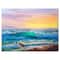 Designart - Sunsets over ocean waves - Sea & Shore Painting Print on Wrapped Canvas